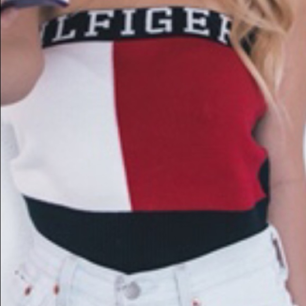 Tommy Hilfiger red and blue tube top